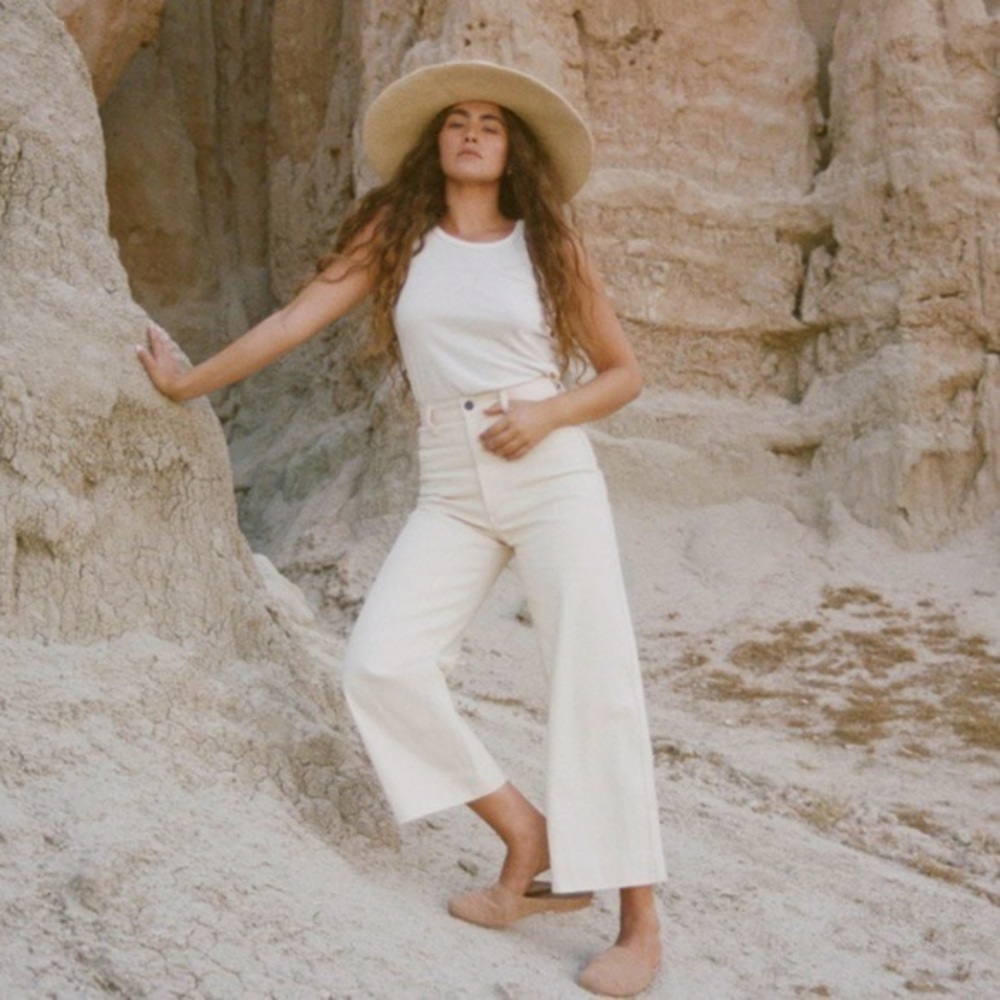 OZMA of California Wide Leg Jean Cone Bull Denim